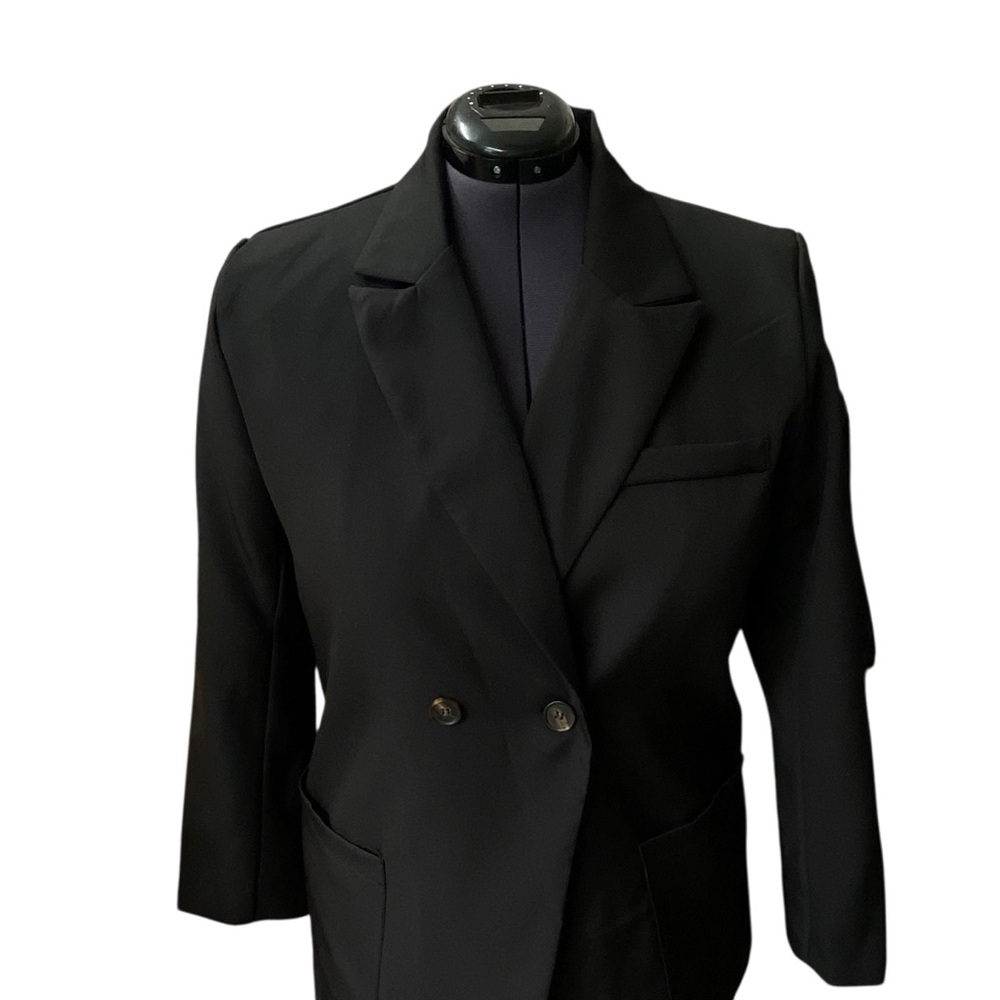 Solid Black Wardrobe Basic 1 button Blazer Jacket… - image 6